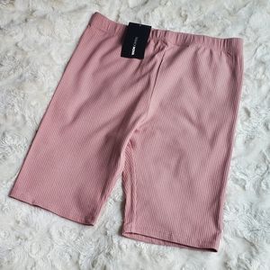 NWT FashionNova Soft Pink ribbed biker shorts